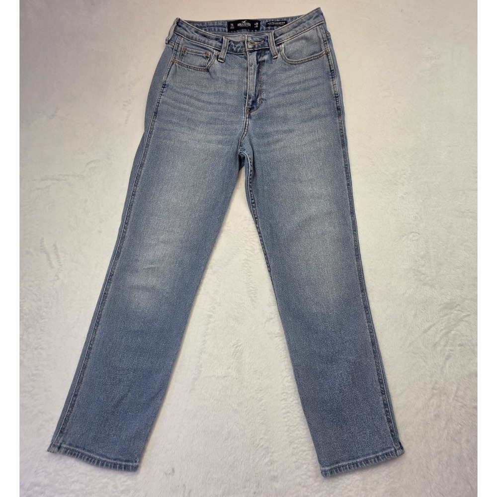 Hollister Ultra High Rise Mom Jeans 7S W28 L25 Cropped Straight